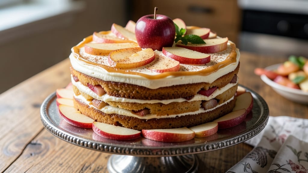 Apple Birthday Cake Recipe: Spiced Rum-Infused Layers With Caramel Glaze Drizzle