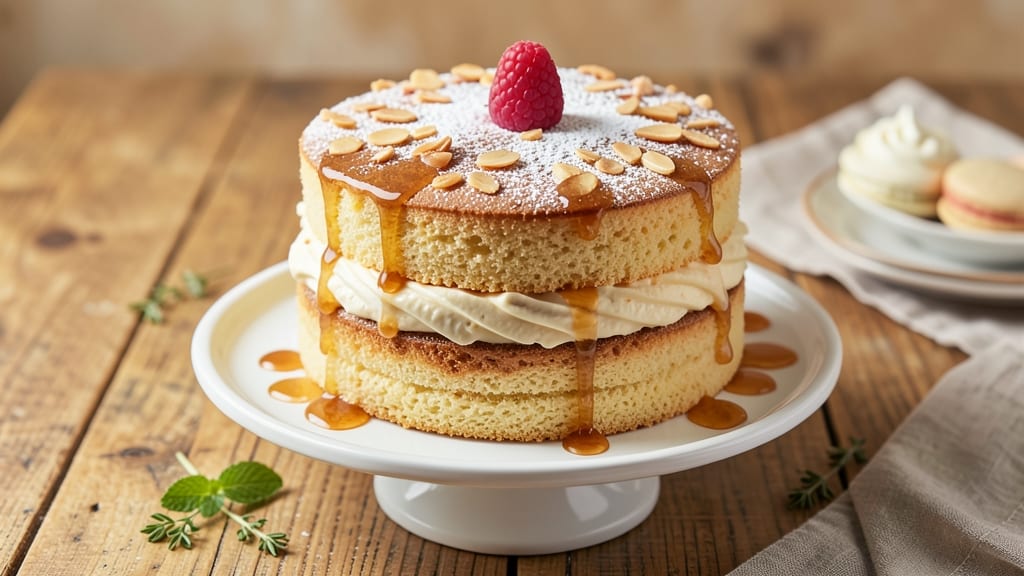 Amaretto Sponge Cake Recipe: Nutty Liqueur Soaked Layers with Light Crumb