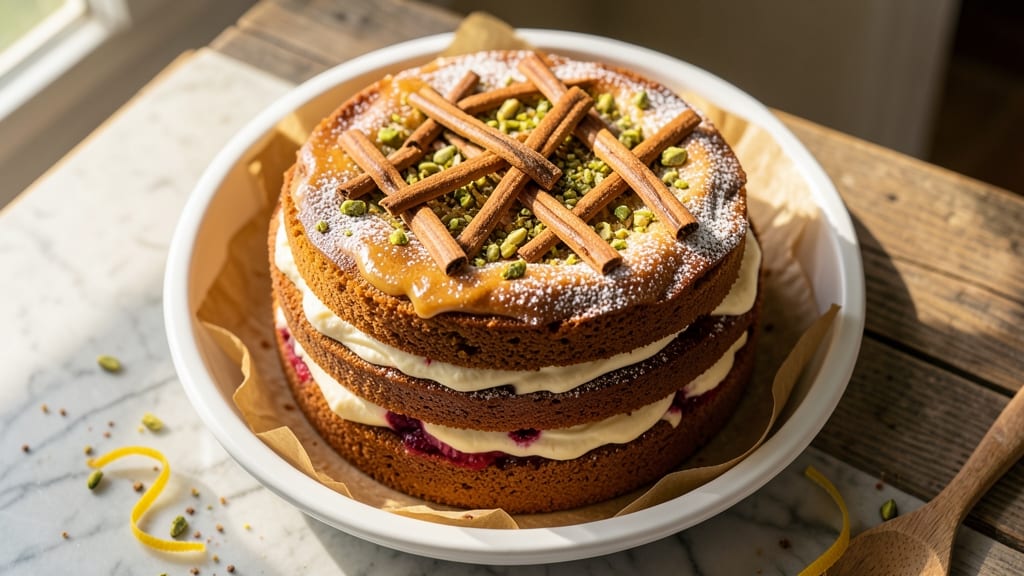 Almost Better Than Anything Cake Recipe: Vanilla Buttercream Rivers and Buttery Streusel Crunch
