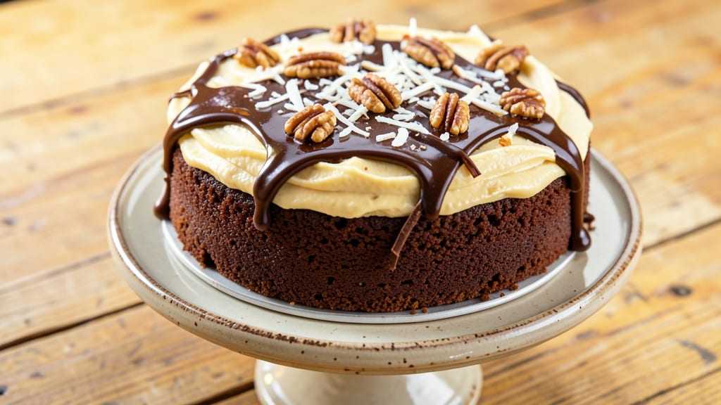 Amish German Chocolate Cake Recipe: Rich Peanut Butter Swirl and Coconut Topping Harmony