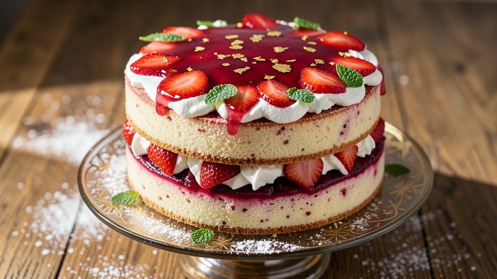 Ambrosia Fresh Strawberry Cake Recipe: Light Layers With Bursting Fruit Freshness