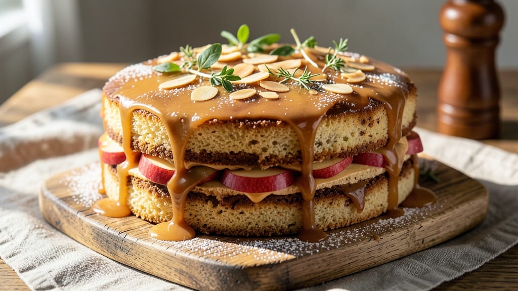 Apple Caramel Cake Recipe UK: Spiced Streusel Crown Over Warm Apple-Caramel Layers
