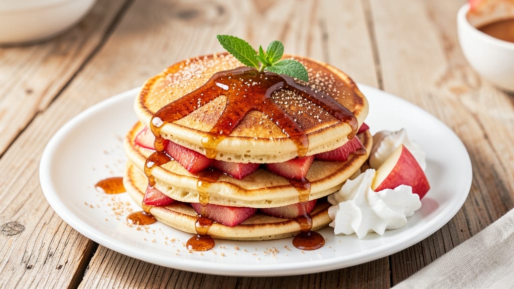 Apple Pancakes Recipe With Pancake Mix: Spiced Apple Streusel Crown Over Fluffy Layers