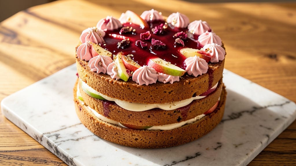 Apple Rose Cake Recipe: Floral-Layered Delight With Buttery Crust