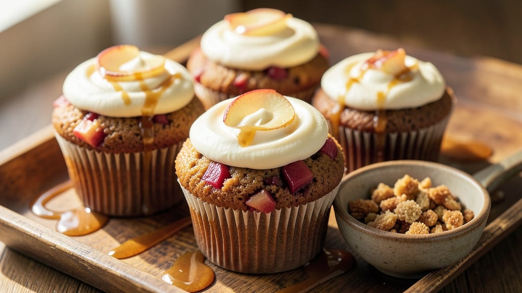 Apple Cake Cupcakes Recipe: Spiced Streusel Crown Over Warm Apple Caramel Filling