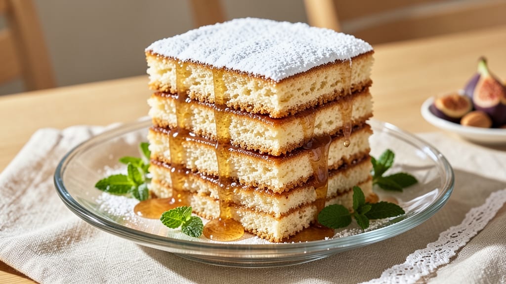 Arab Cake Recipe: Rosewater-Infused Layers with Crunchy Pistachio Topping