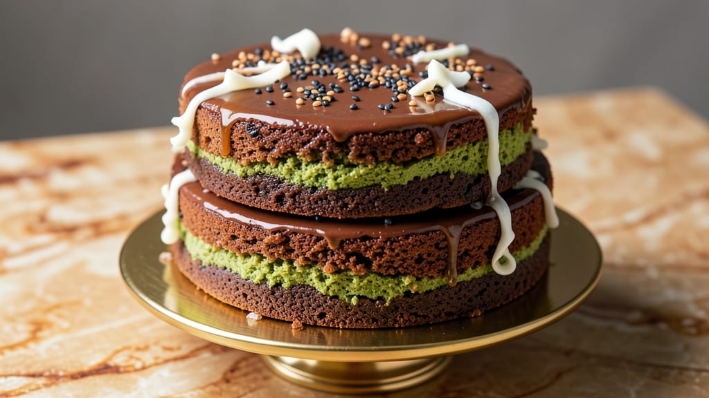 Asian Chocolate Cake Recipe: Moist Matcha Layers With Black Sesame Swirl