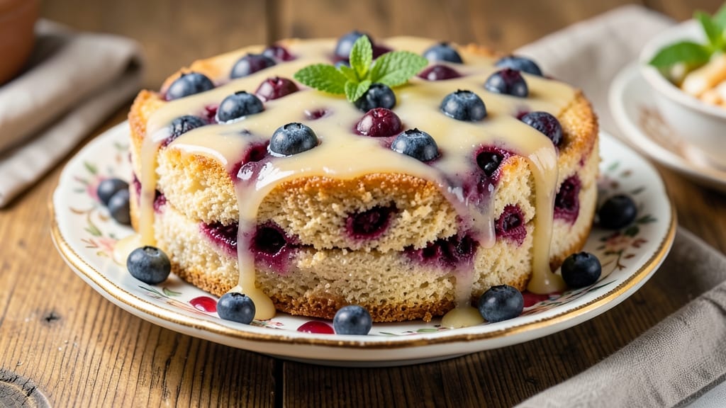 Almond Flour Blueberry Cake Recipe: Moist Crumb and Bursting Berries