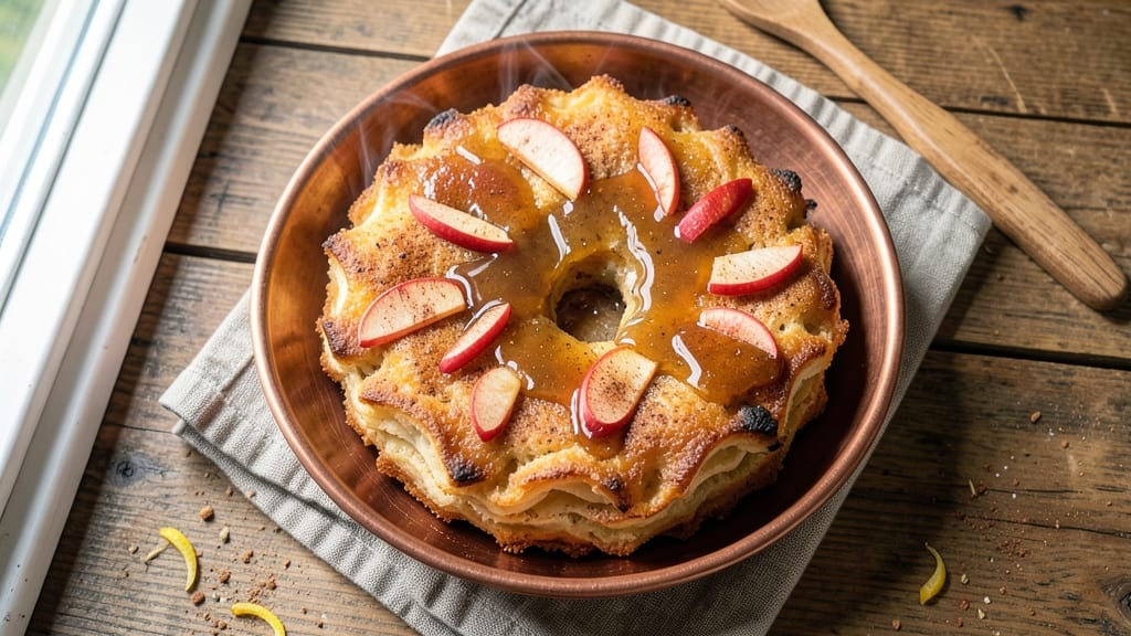 Apple Cider Funnel Cake Recipe: Caramelized Cinnamon Crisp With Spiced Syrup Dip