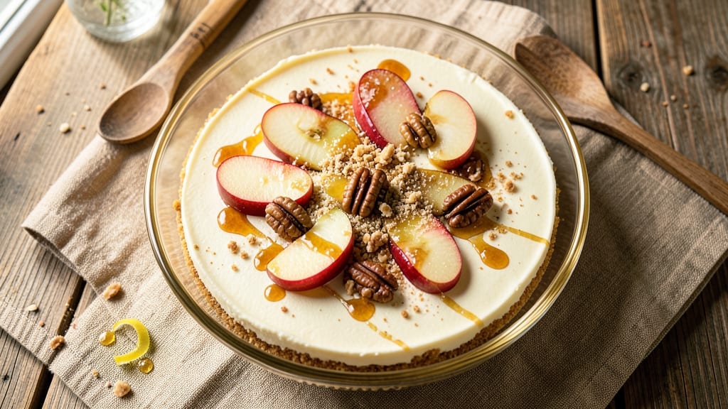 Apple Walnut Cheesecake Recipe: Crunchy Top With Caramelized Apple Streaks
