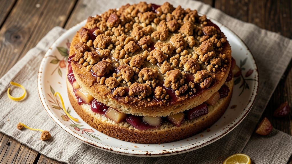 Apple Cinnamon Streusel Cake Recipe: Warm Spice Streusel Over Gooey Apple Layers