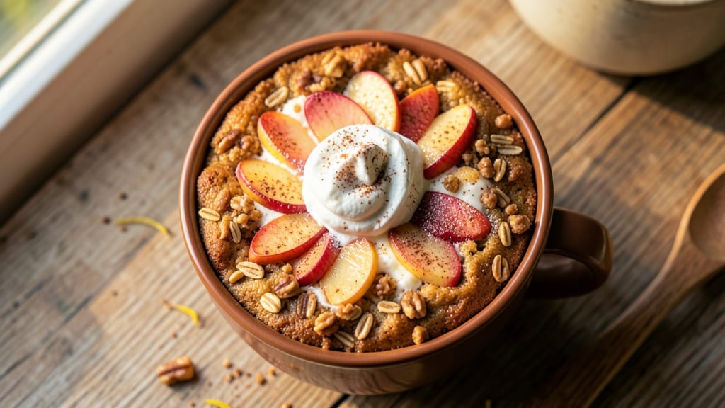 Apple Pie Cottage Cheese Mug Cake Recipe: Spiced Apple Streusel Meets Creamy Cottage Cheese Magic