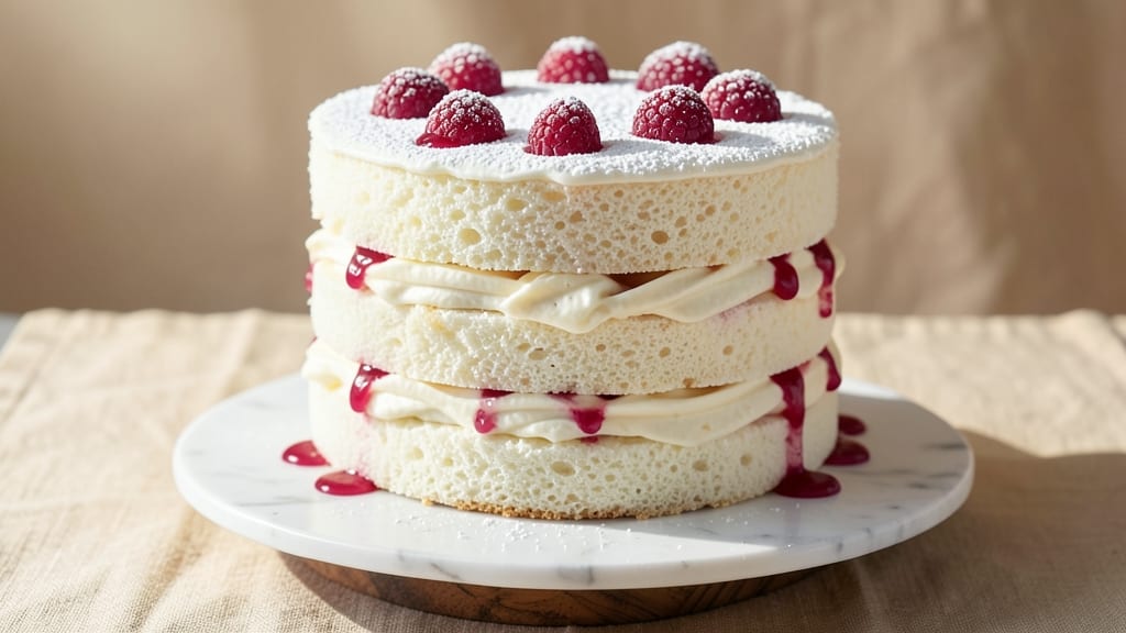 Angel Food Layer Cake Recipe: Fluffy Cloud Layers with Vanilla Kiss