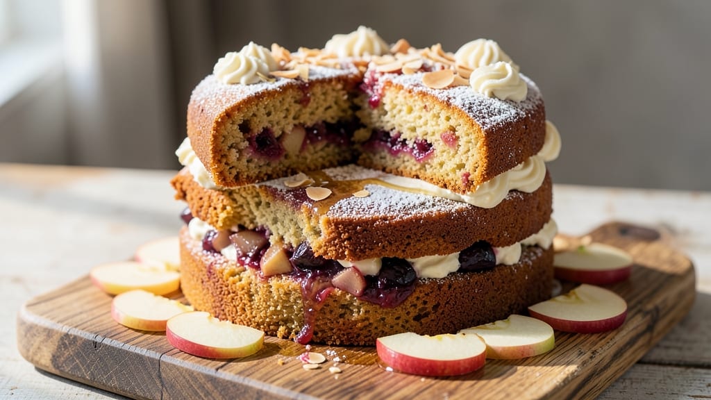 Apple and Plum Cake Recipe: Spiced Fruit Layers With Buttery Streusel Crown