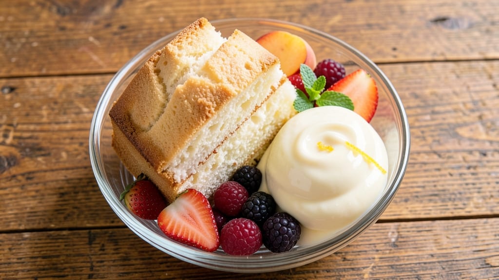 Angel Food Cake Recipe with Pudding and Fruit: Light-as-Air Layers With Vanilla Swirls