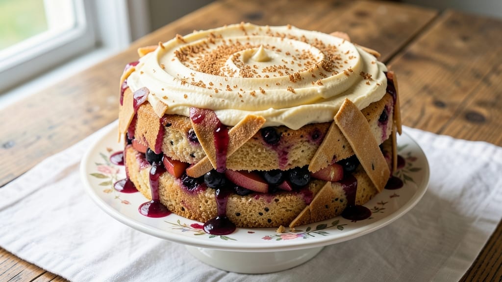Apple Blackberry Cake Recipe: Juicy Fruit Layers with Buttery Streusel Crown